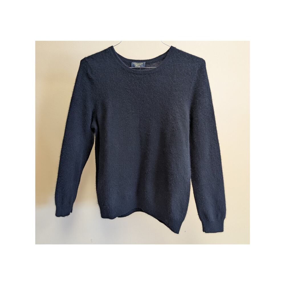 Charter Club Luxury 100% Cashmere Black Crewneck Sweater Women’s L Casual Career - Picture 2 of 7